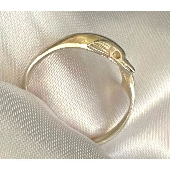 HD# Dolphins at Play Sterling 925 Silver Ring Sz 5 1/2 - Picture 1 of 6